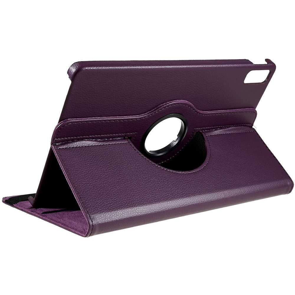 For Lenovo Tab P11 Gen 2 Rotary Tablet Case Stand PU Leather Drop-Proof Tablet Cover with Elastic Band - Purple