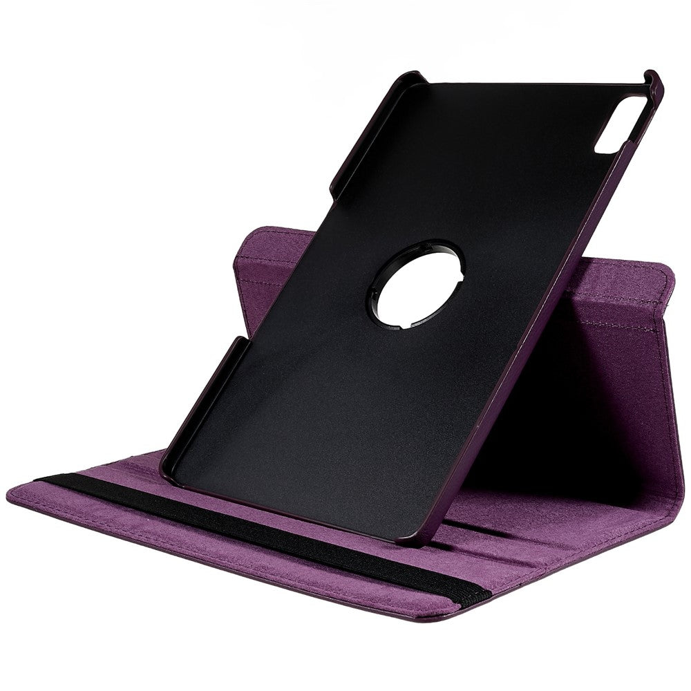 For Lenovo Tab P11 Gen 2 Rotary Tablet Case Stand PU Leather Drop-Proof Tablet Cover with Elastic Band - Purple