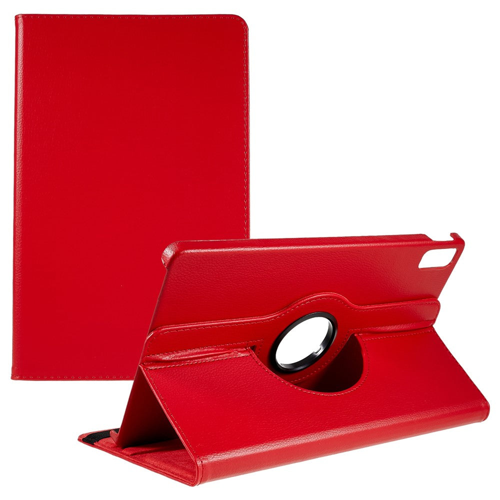 For Lenovo Tab P11 Gen 2 Rotary Tablet Case Stand PU Leather Drop-Proof Tablet Cover with Elastic Band - Red