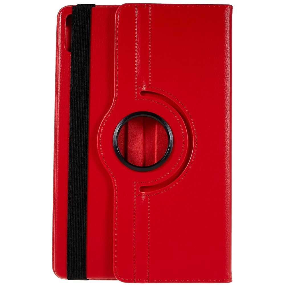 For Lenovo Tab P11 Gen 2 Rotary Tablet Case Stand PU Leather Drop-Proof Tablet Cover with Elastic Band - Red