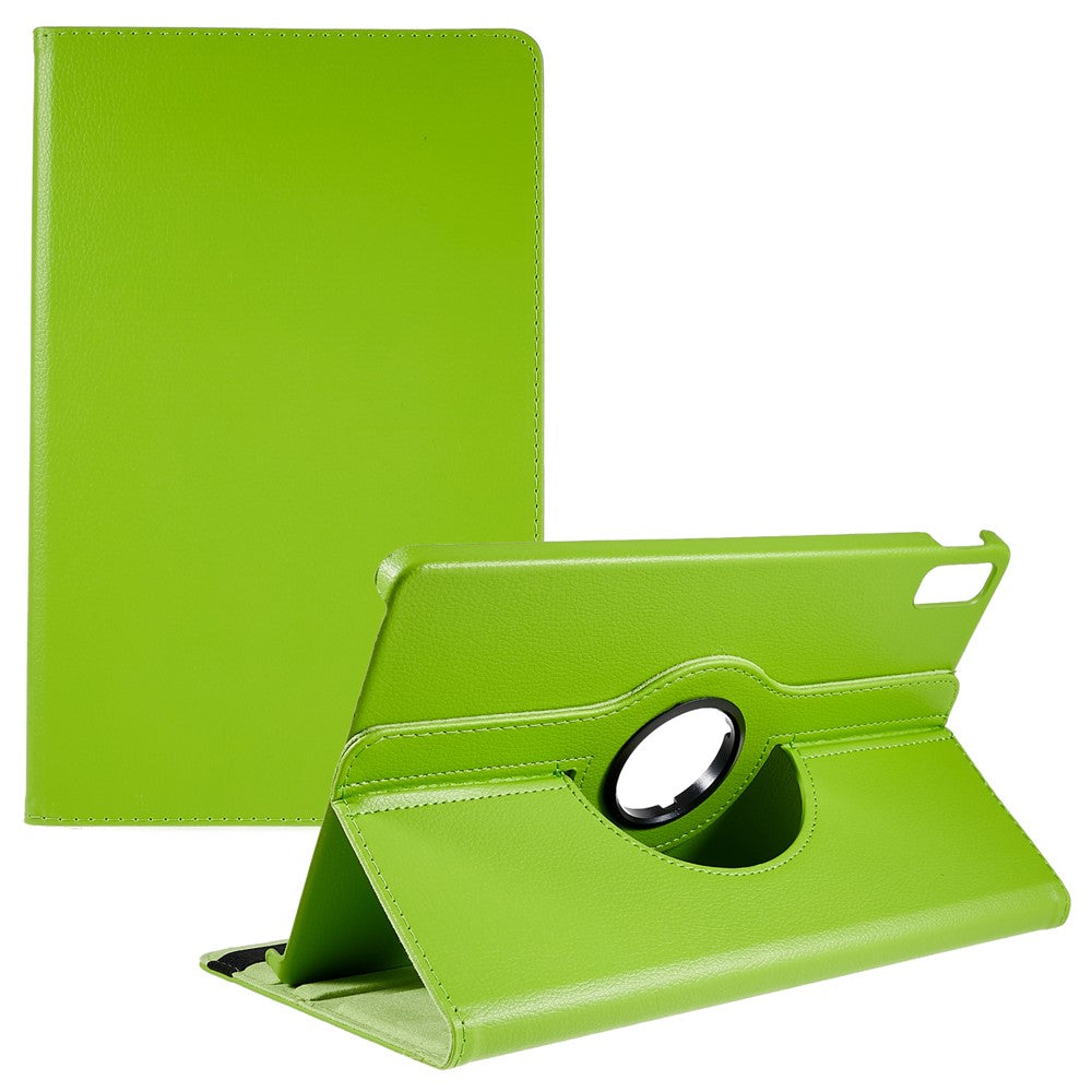 For Lenovo Tab P11 Gen 2 Rotary Tablet Case Stand PU Leather Drop-Proof Tablet Cover with Elastic Band - Green