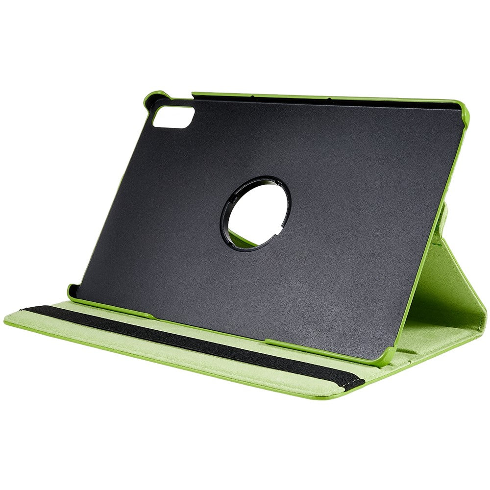 For Lenovo Tab P11 Gen 2 Rotary Tablet Case Stand PU Leather Drop-Proof Tablet Cover with Elastic Band - Green