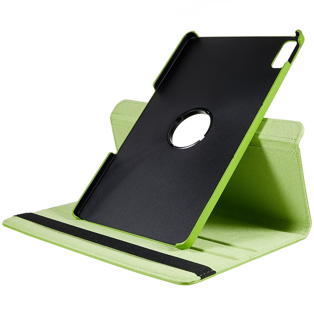 For Lenovo Tab P11 Gen 2 Rotary Tablet Case Stand PU Leather Drop-Proof Tablet Cover with Elastic Band - Green
