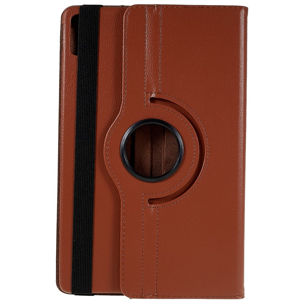 For Lenovo Tab P11 Gen 2 Rotary Tablet Case Stand PU Leather Drop-Proof Tablet Cover with Elastic Band - Brown