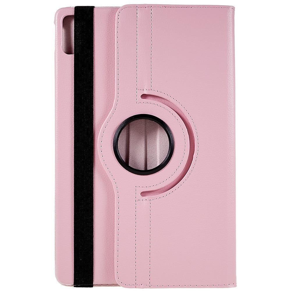 For Lenovo Tab P11 Gen 2 Rotary Tablet Case Stand PU Leather Drop-Proof Tablet Cover with Elastic Band - Pink
