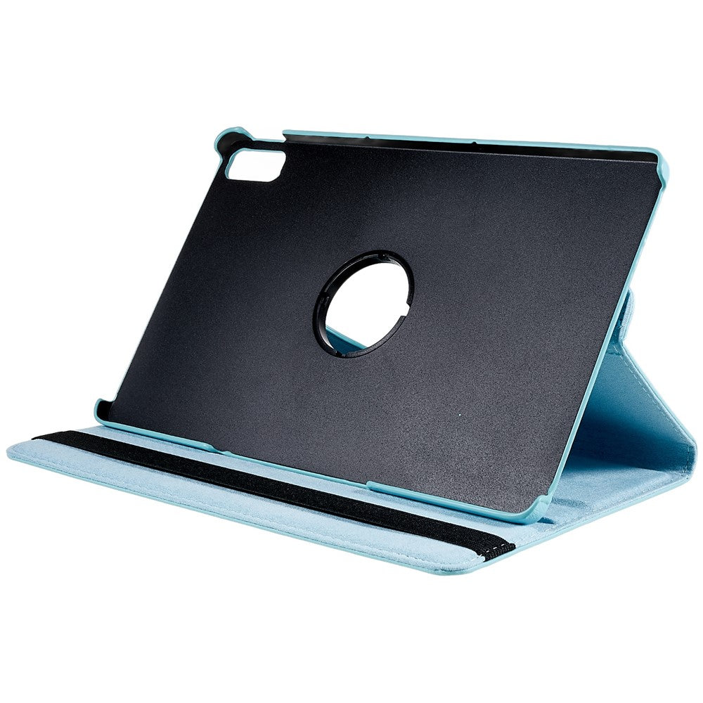 For Lenovo Tab P11 Gen 2 Rotary Tablet Case Stand PU Leather Drop-Proof Tablet Cover with Elastic Band - Baby Blue