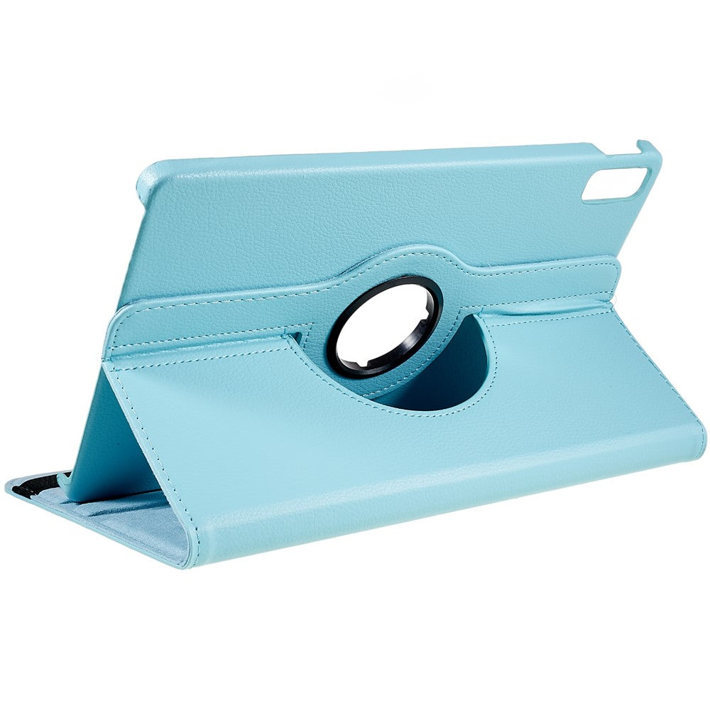 For Lenovo Tab P11 Gen 2 Rotary Tablet Case Stand PU Leather Drop-Proof Tablet Cover with Elastic Band - Baby Blue