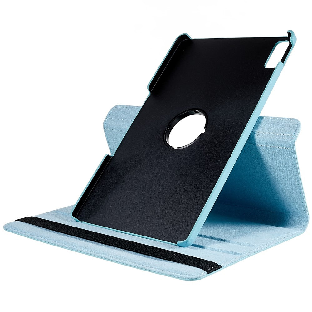 For Lenovo Tab P11 Gen 2 Rotary Tablet Case Stand PU Leather Drop-Proof Tablet Cover with Elastic Band - Baby Blue