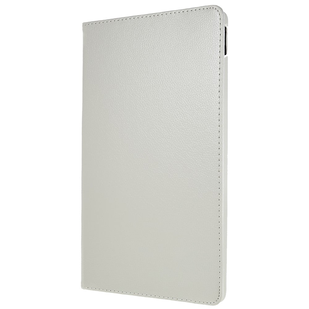 For Lenovo Tab P11 Gen 2 Rotary Tablet Case Stand PU Leather Drop-Proof Tablet Cover with Elastic Band - White