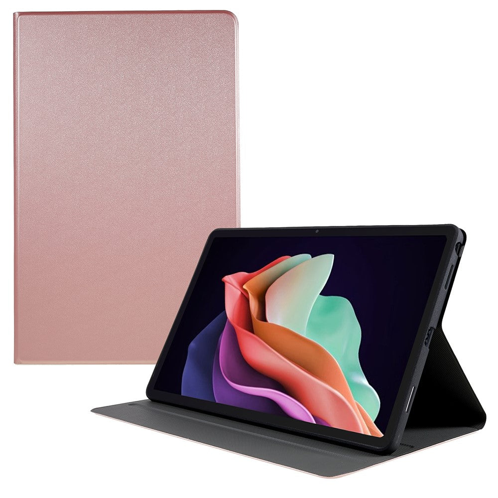 For Lenovo Tab P11.5 Plus 2023 Drop-proof PU Leather Flip Tablet Case Stand Protective Cover - Rose Gold