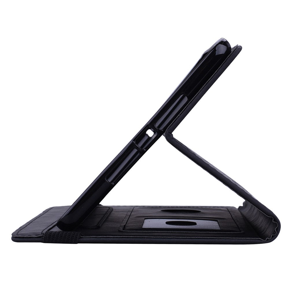 For Lenovo Pad Pro 2022 / Tab P11 Pro Gen 2 Imprinted Flower Pattern Tablet Case PU Leather Stand Card Slot Cover with Elastic Band and Pen Loop - Black