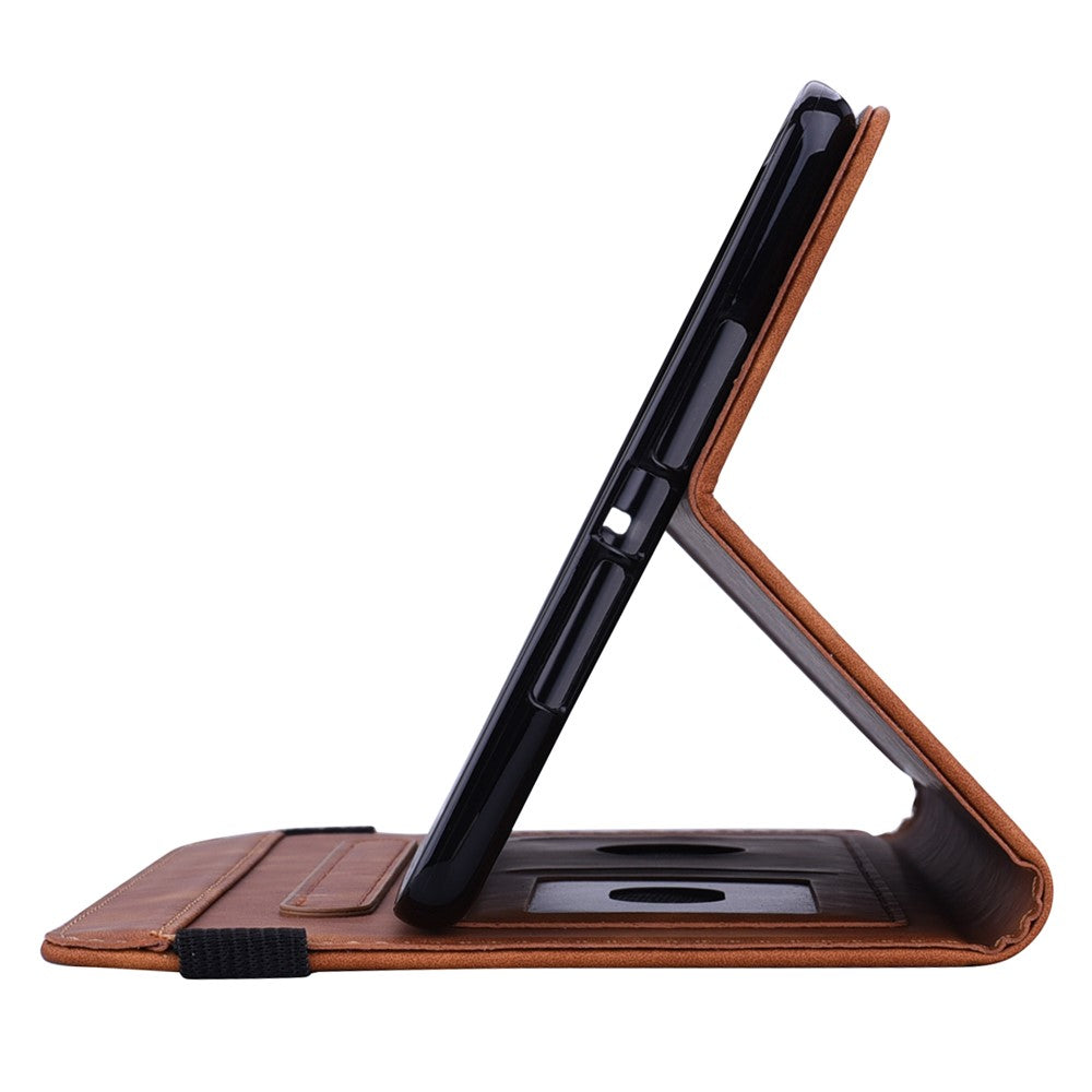 For Lenovo Pad Pro 2022 / Tab P11 Pro Gen 2 Imprinted Flower Pattern Tablet Case PU Leather Stand Card Slot Cover with Elastic Band and Pen Loop - Brown