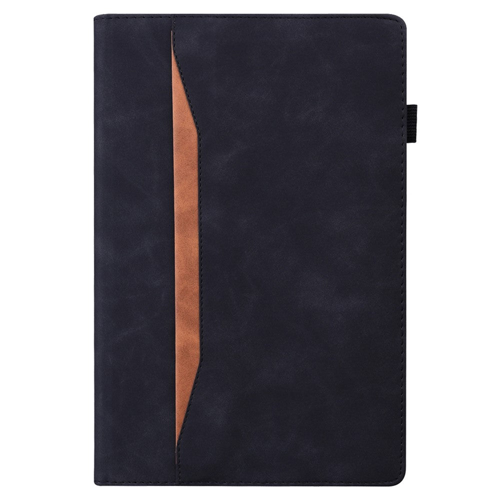 For Lenovo Pad Pro 2022 / Tab P11 Pro Gen 2 Viewing Stand Business Folio Tablet Cover PU Leather Wallet Elastic Band Protective Case with Pencil Holder - Black