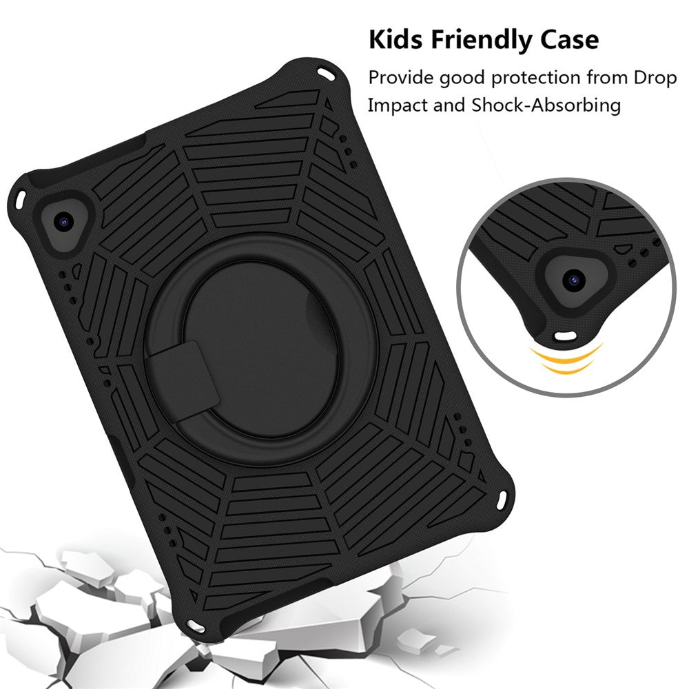 For Lenovo Tab M10 TB-X505F / TB-X605F (10.1") / M10 FHD REL TB-X605FC / TB-X605LC (10.1") / Tab P10 TB-X705F (10.1") Shockproof Spider Web Texture Tablet Cover Kickstand Tablet Case - Black