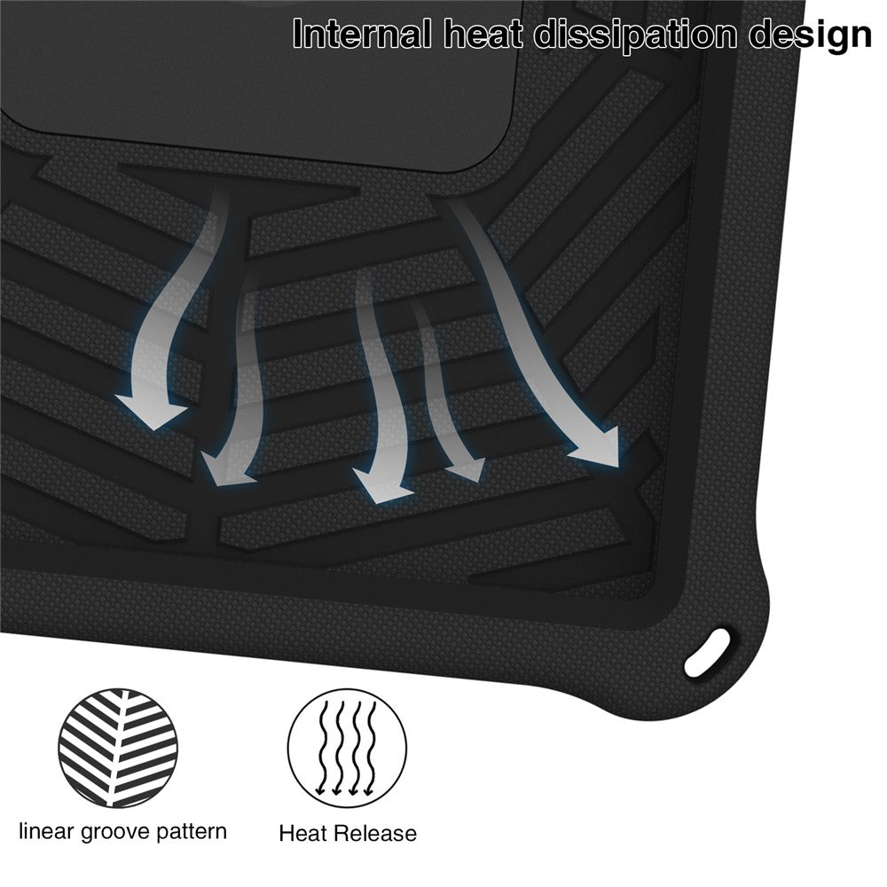 For Lenovo Tab M10 TB-X505F / TB-X605F (10.1") / M10 FHD REL TB-X605FC / TB-X605LC (10.1") / Tab P10 TB-X705F (10.1") Shockproof Spider Web Texture Tablet Cover Kickstand Tablet Case - Black