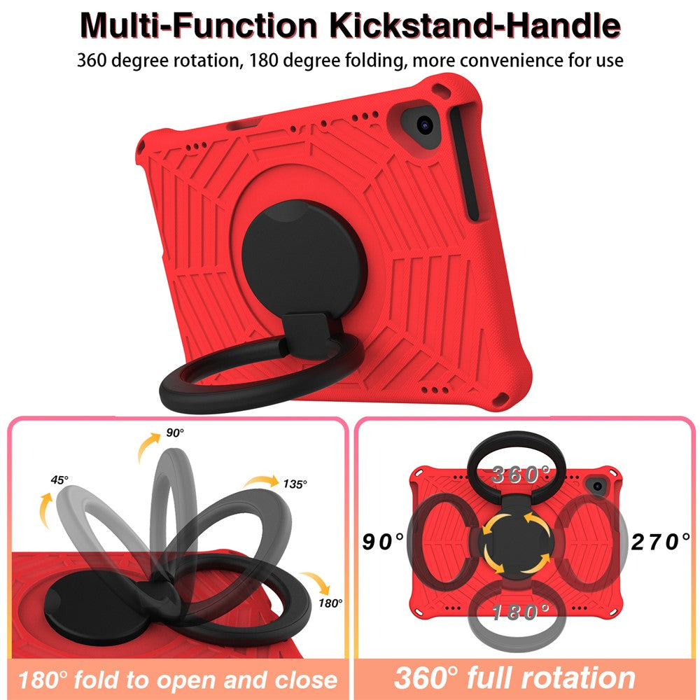 For Lenovo Tab M10 TB-X505F / TB-X605F (10.1") / M10 FHD REL TB-X605FC / TB-X605LC (10.1") / Tab P10 TB-X705F (10.1") Shockproof Spider Web Texture Tablet Cover Kickstand Tablet Case - Red