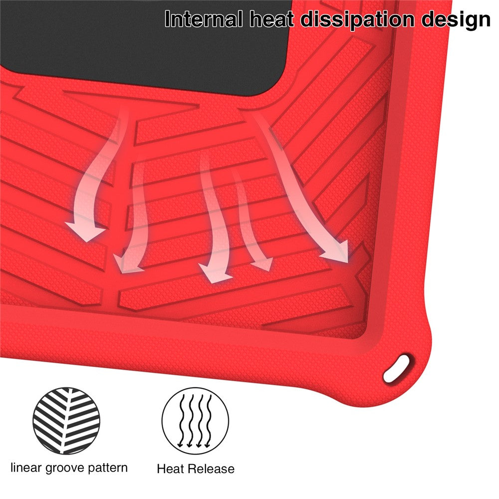For Lenovo Tab M10 TB-X505F / TB-X605F (10.1") / M10 FHD REL TB-X605FC / TB-X605LC (10.1") / Tab P10 TB-X705F (10.1") Shockproof Spider Web Texture Tablet Cover Kickstand Tablet Case - Red