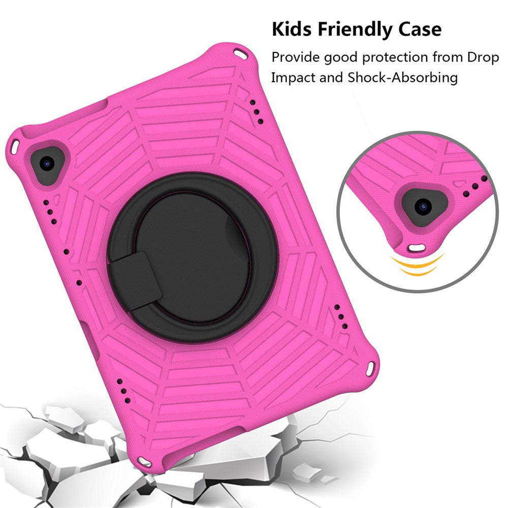 For Lenovo Tab M10 TB-X505F / TB-X605F (10.1") / M10 FHD REL TB-X605FC / TB-X605LC (10.1") / Tab P10 TB-X705F (10.1") Shockproof Spider Web Texture Tablet Cover Kickstand Tablet Case - Rose