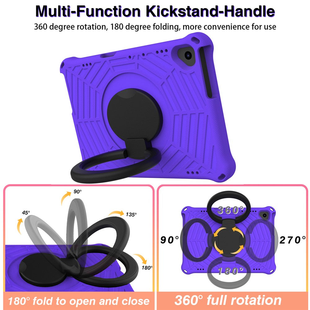For Lenovo Tab M10 TB-X505F / TB-X605F (10.1") / M10 FHD REL TB-X605FC / TB-X605LC (10.1") / Tab P10 TB-X705F (10.1") Shockproof Spider Web Texture Tablet Cover Kickstand Tablet Case - Purple