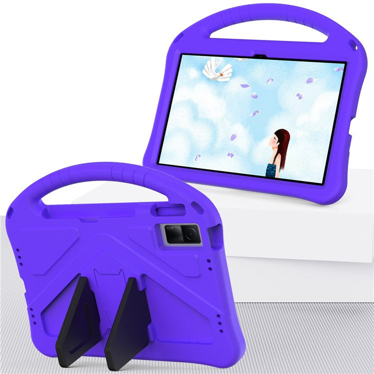 For Xiaomi Redmi Pad / Oppo Pad / Huawei MatePad 10.4 (2020) / (2022) / Honor V6 Tablet Case Portable Handle Foldable Kickstand Shockproof EVA Protective Cover - Purple