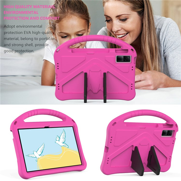 For Xiaomi Redmi Pad / Oppo Pad / Huawei MatePad 10.4 (2020) / (2022) / Honor V6 Tablet Case Portable Handle Foldable Kickstand Shockproof EVA Protective Cover - Rose