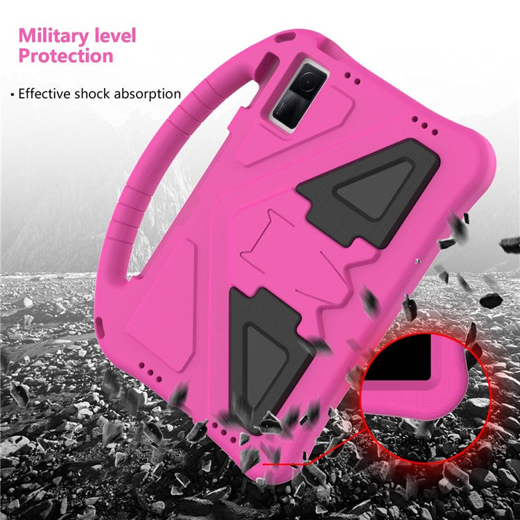 For Xiaomi Redmi Pad / Oppo Pad / Huawei MatePad 10.4 (2020) / (2022) / Honor V6 Tablet Case Portable Handle Foldable Kickstand Shockproof EVA Protective Cover - Rose