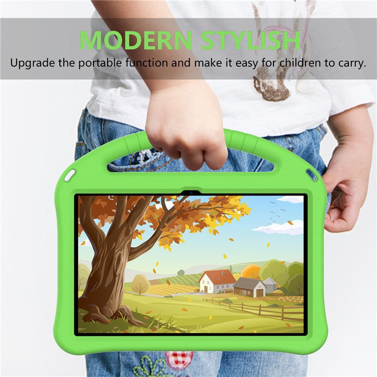 For Xiaomi Redmi Pad / Oppo Pad / Huawei MatePad 10.4 (2020) / (2022) / Honor V6 Tablet Case Portable Handle Foldable Kickstand Shockproof EVA Protective Cover - Green