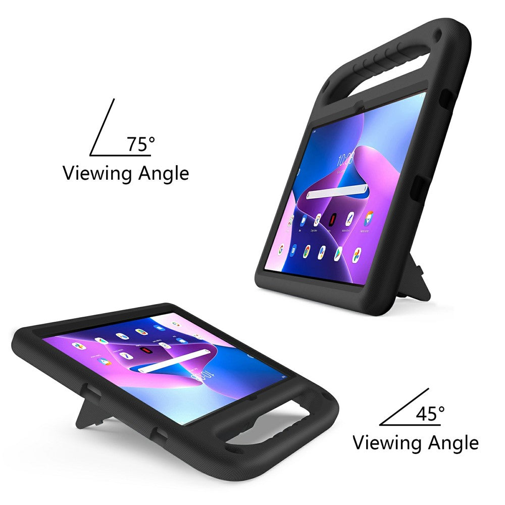 For Lenovo Tab M10 Plus (3rd Gen) / Xiaoxin Pad 2022 10.6 inch Anti-fall EVA Tablet Case Kickstand Hand Grip Scratch-resistant Portable Tablet Cover - Black