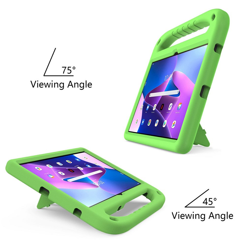 For Lenovo Tab M10 Plus (3rd Gen) / Xiaoxin Pad 2022 10.6 inch Anti-fall EVA Tablet Case Kickstand Hand Grip Scratch-resistant Portable Tablet Cover - Green