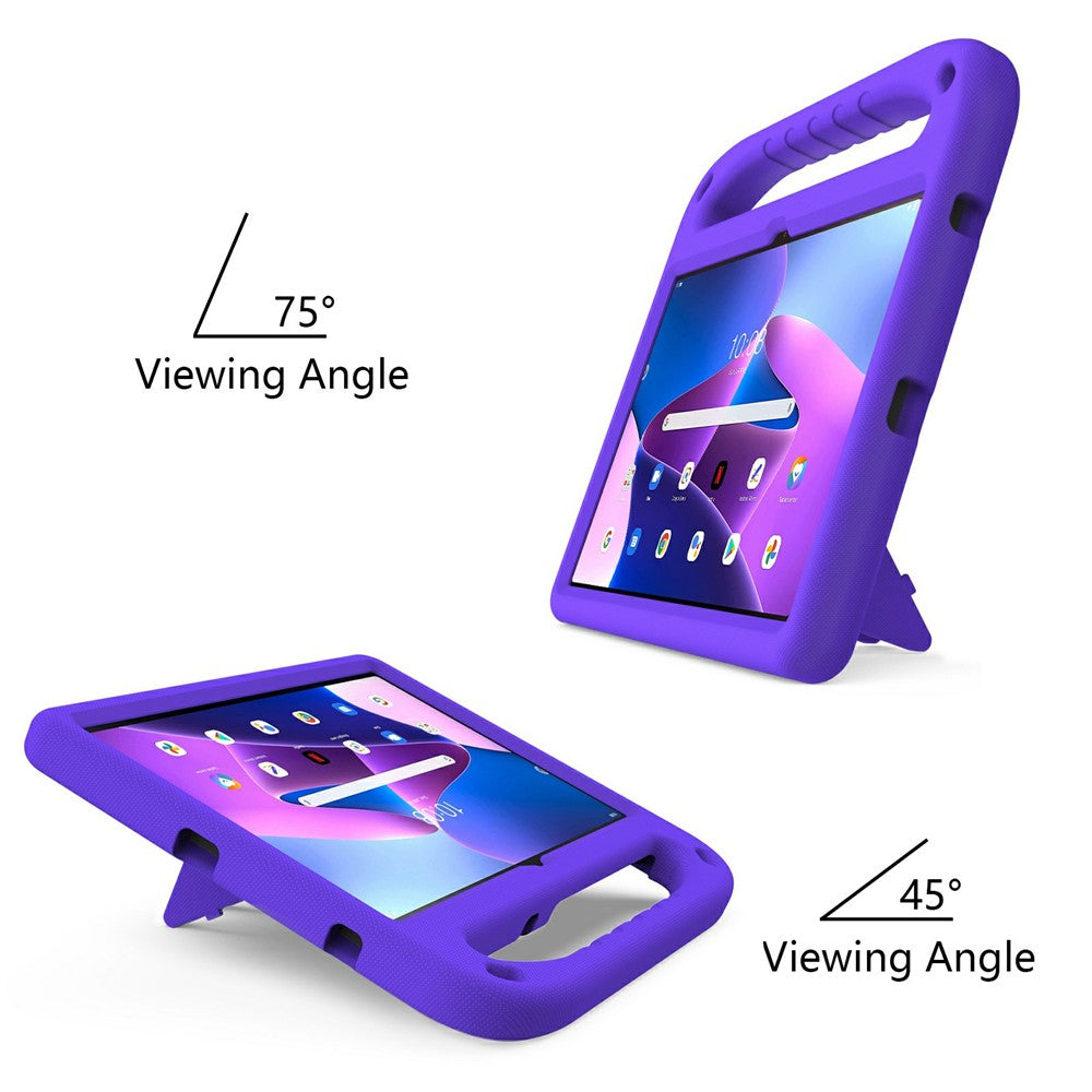For Lenovo Tab M10 Plus (3rd Gen) / Xiaoxin Pad 2022 10.6 inch Anti-fall EVA Tablet Case Kickstand Hand Grip Scratch-resistant Portable Tablet Cover - Purple