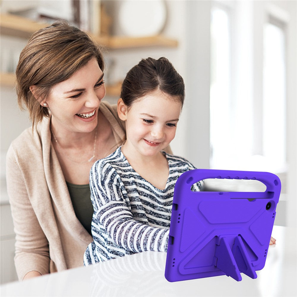 For Lenovo Tab M10 Plus (3rd Gen) / Xiaoxin Pad 2022 10.6 inch Anti-fall EVA Tablet Case Kickstand Hand Grip Scratch-resistant Portable Tablet Cover - Purple
