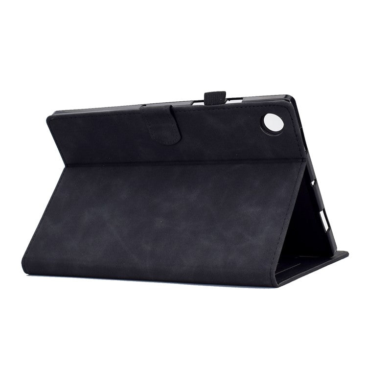 For Huawei Enjoy Tablet 2 / MatePad T 10 9.7 inch / T 10S 10.1 inch / Honor Pad 6 10.1-inch / Pad X6 9.7 inch Butterfly Flower Pattern Imprinted Tablet Case PU Leather Stand Card Slot Cover - Black
