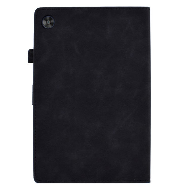For Huawei Enjoy Tablet 2 / MatePad T 10 9.7 inch / T 10S 10.1 inch / Honor Pad 6 10.1-inch / Pad X6 9.7 inch Butterfly Flower Pattern Imprinted Tablet Case PU Leather Stand Card Slot Cover - Black