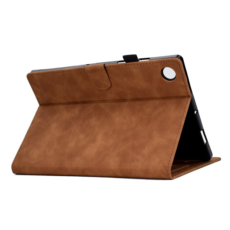 For Huawei Enjoy Tablet 2 / MatePad T 10 9.7 inch / T 10S 10.1 inch / Honor Pad 6 10.1-inch / Pad X6 9.7 inch Butterfly Flower Pattern Imprinted Tablet Case PU Leather Stand Card Slot Cover - Brown