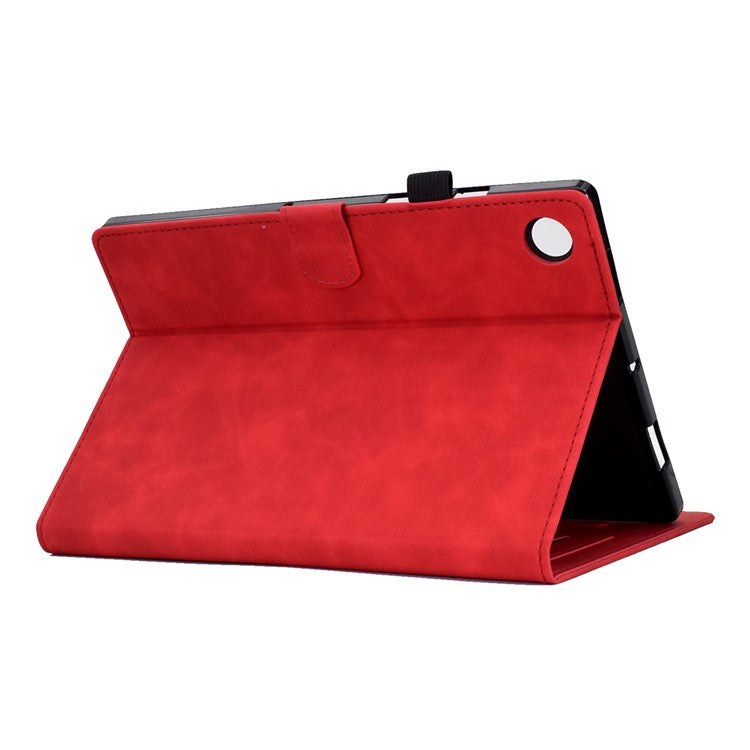 For Huawei Enjoy Tablet 2 / MatePad T 10 9.7 inch / T 10S 10.1 inch / Honor Pad 6 10.1-inch / Pad X6 9.7 inch Butterfly Flower Pattern Imprinted Tablet Case PU Leather Stand Card Slot Cover - Red