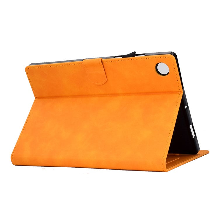 For Huawei Enjoy Tablet 2 / MatePad T 10 9.7 inch / T 10S 10.1 inch / Honor Pad 6 10.1-inch / Pad X6 9.7 inch Butterfly Flower Pattern Imprinted Tablet Case PU Leather Stand Card Slot Cover - Khaki