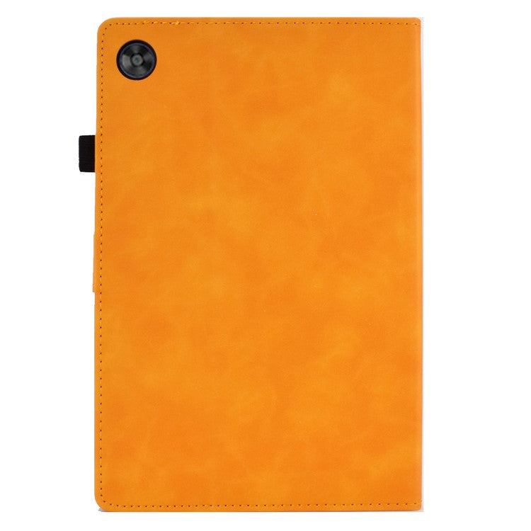 For Huawei Enjoy Tablet 2 / MatePad T 10 9.7 inch / T 10S 10.1 inch / Honor Pad 6 10.1-inch / Pad X6 9.7 inch Butterfly Flower Pattern Imprinted Tablet Case PU Leather Stand Card Slot Cover - Khaki