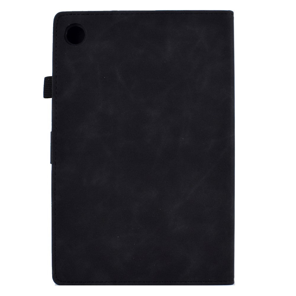 For Lenovo Tab M10 Plus TB-X606F Butterfly Flower Pattern Imprinted PU Leather Folio Case Stitching Line Card Holder Stand Smart Tablet Cover - Black