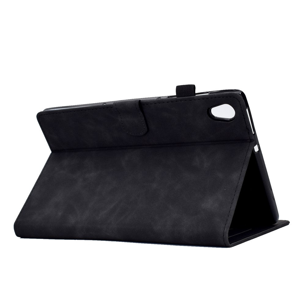 For Lenovo Tab M10 HD Gen 2 (X306X) Drop-proof PU Leather Tablet Case Stand with Card Slots Butterfly Flower Pattern Imprinted Auto Sleep / Wake Cover - Black