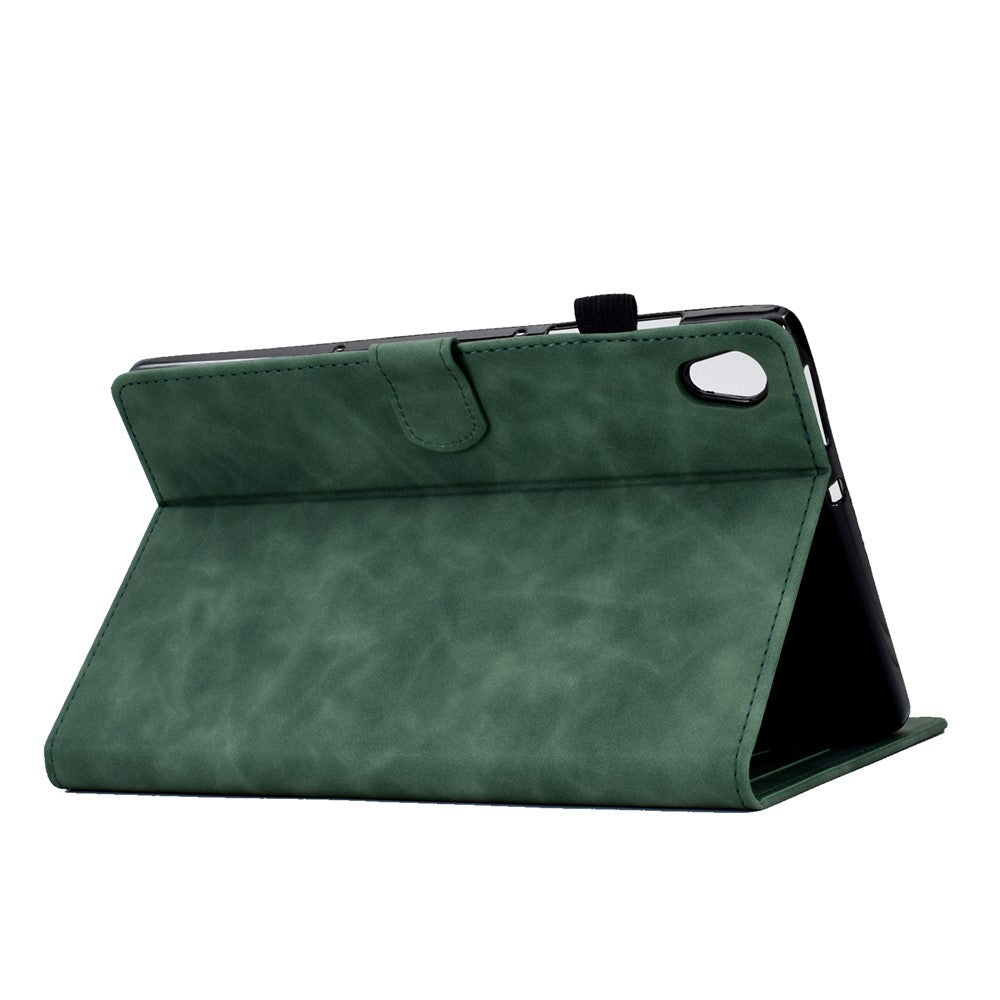 For Lenovo Tab M10 HD Gen 2 (X306X) Drop-proof PU Leather Tablet Case Stand with Card Slots Butterfly Flower Pattern Imprinted Auto Sleep / Wake Cover - Green