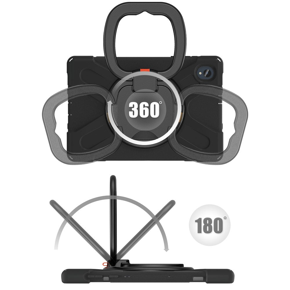 For Lenovo Tab M10 Plus 10.3 inch X606F / 606X / K10 Shockproof Tablet Case Kickstand PC+Silicone Protective Cover - Black