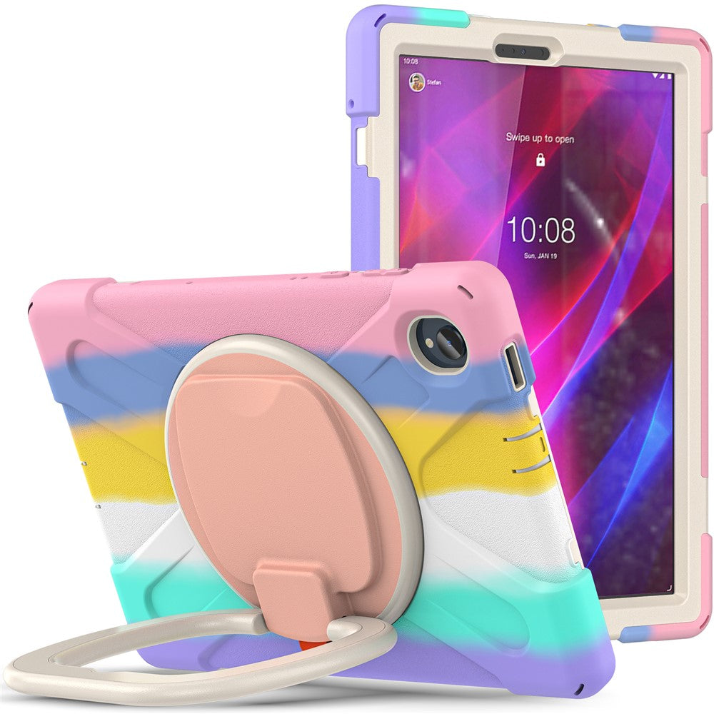 For Lenovo Tab M10 Plus 10.3 inch X606F / 606X / K10 Shockproof Tablet Case Kickstand PC+Silicone Protective Cover - Colorful Pink
