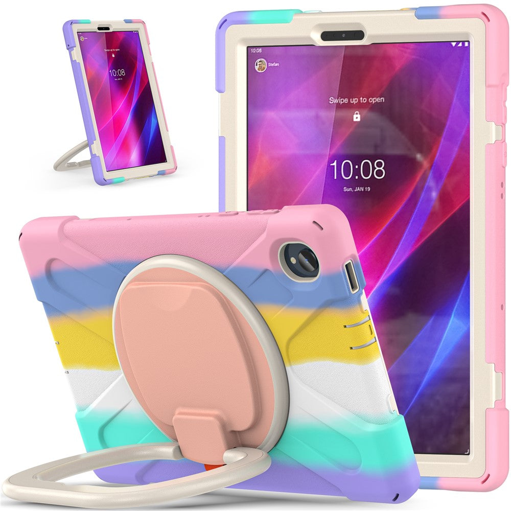 For Lenovo Tab M10 Plus 10.3 inch X606F / 606X / K10 Shockproof Tablet Case Kickstand PC+Silicone Protective Cover - Colorful Pink