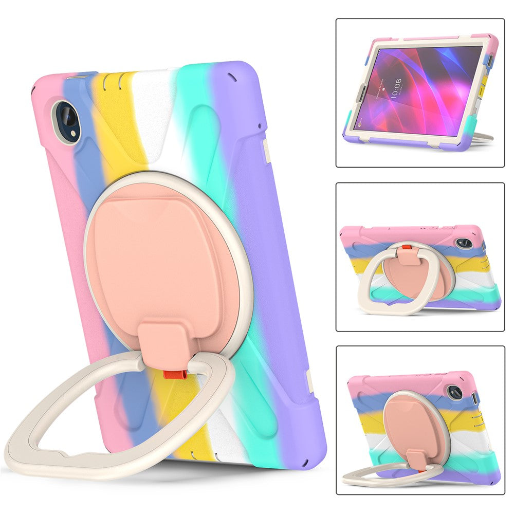 For Lenovo Tab M10 Plus 10.3 inch X606F / 606X / K10 Shockproof Tablet Case Kickstand PC+Silicone Protective Cover - Colorful Pink