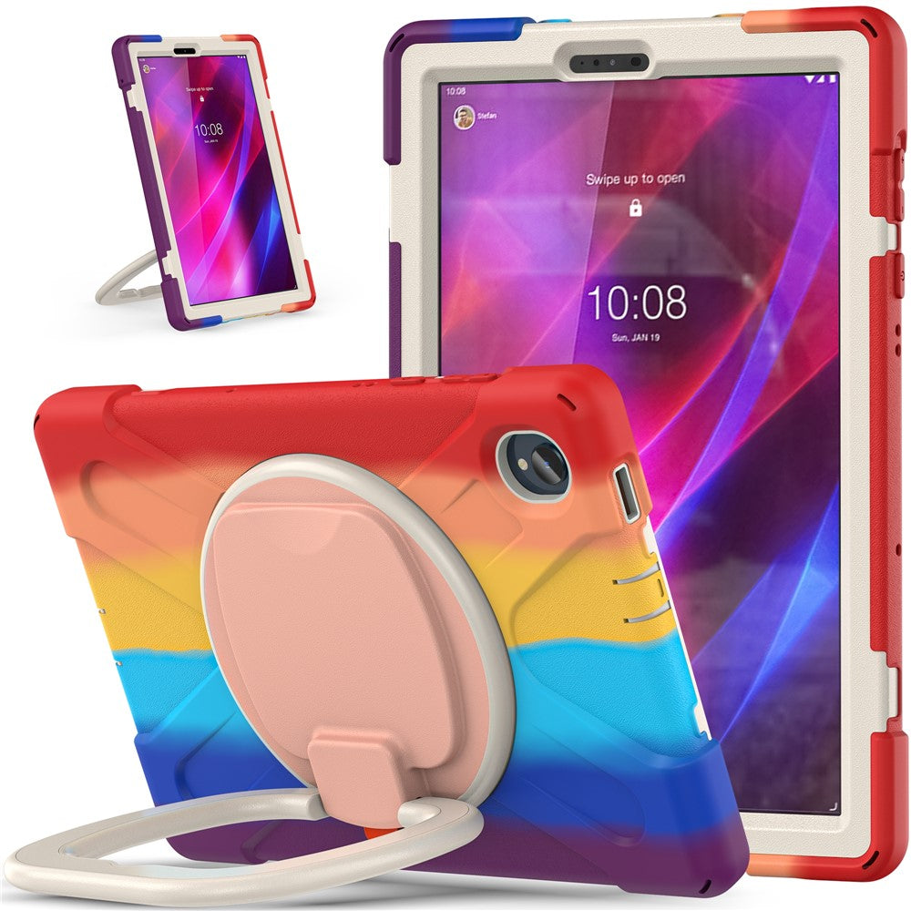 For Lenovo Tab M10 Plus 10.3 inch X606F / 606X / K10 Shockproof Tablet Case Kickstand PC+Silicone Protective Cover - Colorful Red