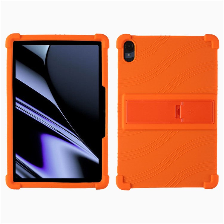 Protective Cover for Oppo Pad 11-inch, Shock-absorbing Soft Silicone Tablet Case with PC Kickstand - Orange