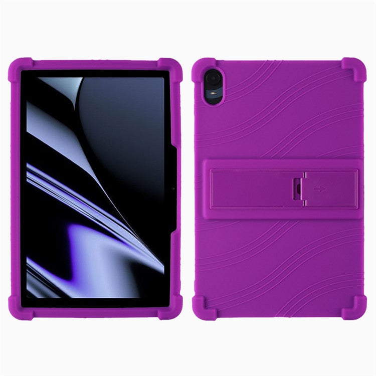 Protective Cover for Oppo Pad 11-inch, Shock-absorbing Soft Silicone Tablet Case with PC Kickstand - Purple