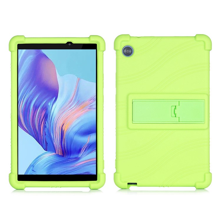 For Honor Tablet X7 Protective Tablet Cover Non-slip Silicone Tablet Case with PC Kickstand - Green