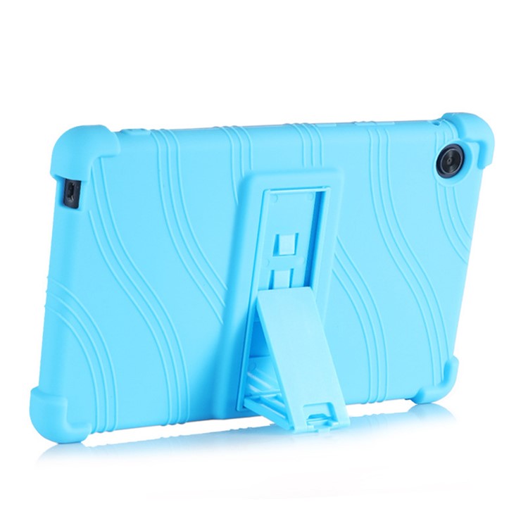 For Honor Tablet X7 Protective Tablet Cover Non-slip Silicone Tablet Case with PC Kickstand - Sky Blue