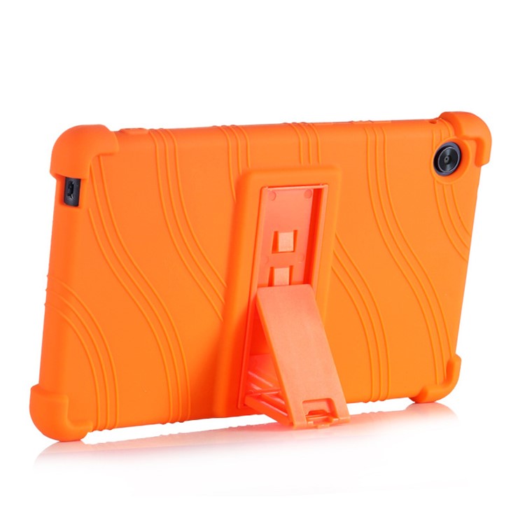 For Honor Tablet X7 Protective Tablet Cover Non-slip Silicone Tablet Case with PC Kickstand - Orange